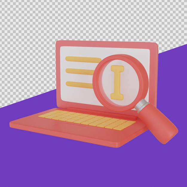 Searching Information 3D Education Illustrations