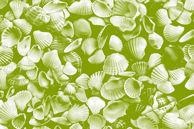 PSD seashell mosaic texture with random scattered and varied on png クリエイティブオーバーレイ バックグラウンドデコール シーシェルモザイクのテクスチャーをランダムに散らばってバリエーションした