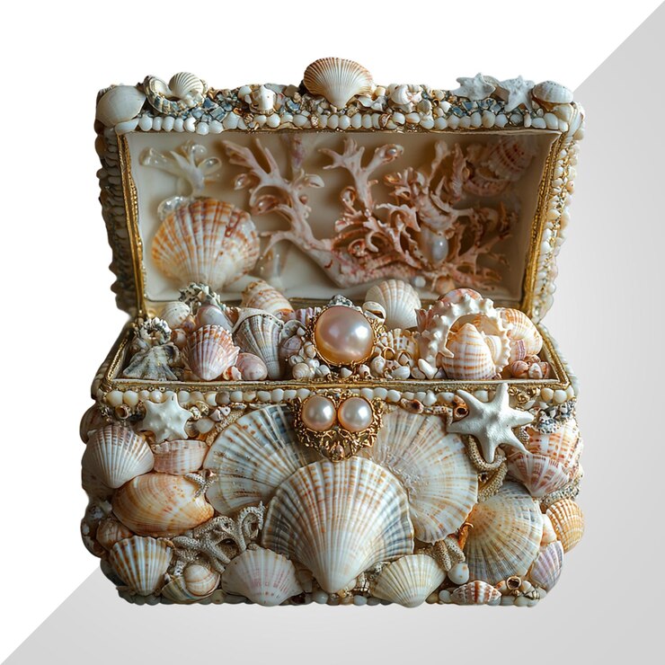 PSD seashell treasure chest