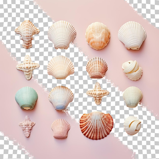 PSD seashells on a transparent background