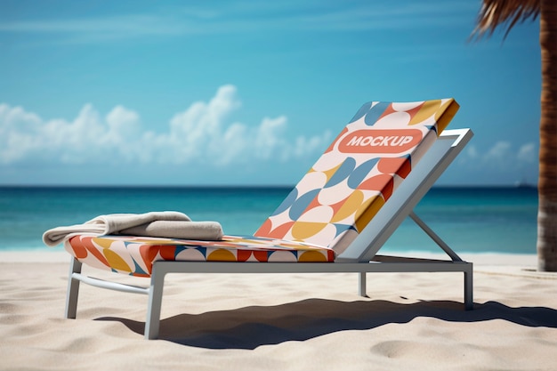 PSD seaside summer sunbed mockup