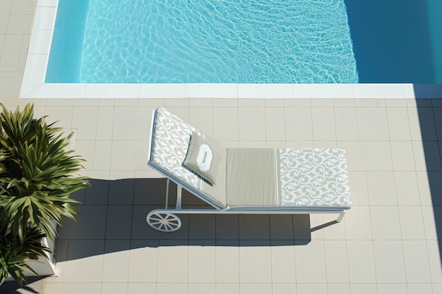 PSD seaside summer sunbed mockup