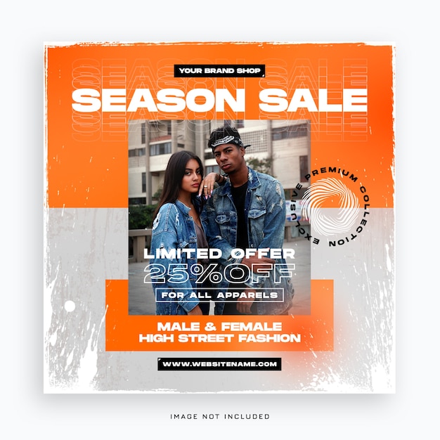 Season sale fashion social media post banner