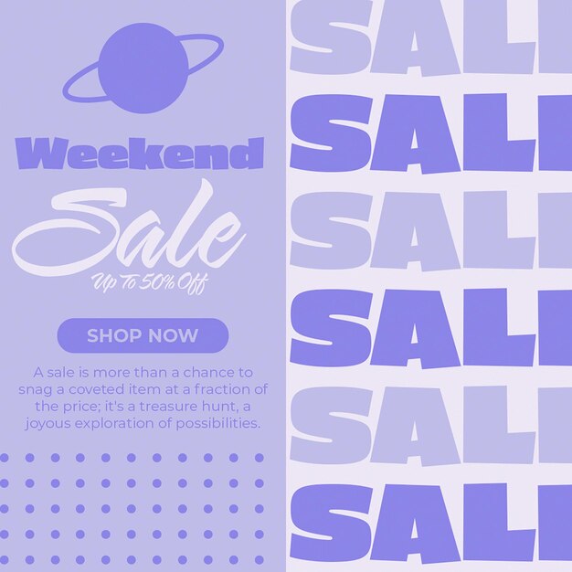 PSD season sale typography design for social media post