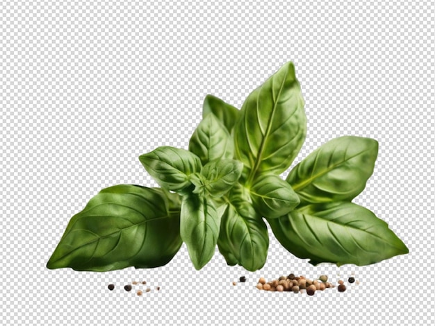 PSD seasoning herb fresh leaves basil png