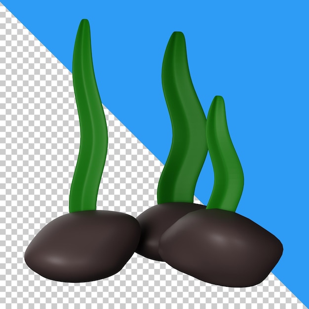 PSD seaweed 3d icon illustration