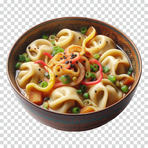 PSD a seblak with dumpling in the bowl transparent background