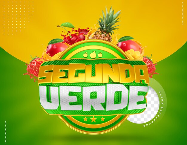 Free PSD  Isolated 3d render logo of retail greenery tuesday terca feira  verde in brazil