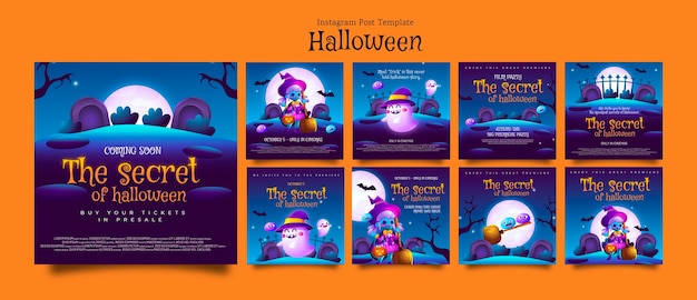 PSD secret halloween event instagram posts collection