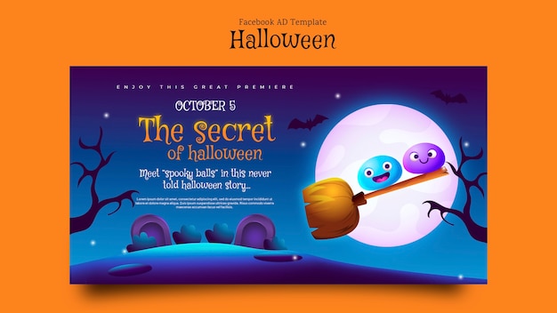 PSD secret halloween event social media promo template