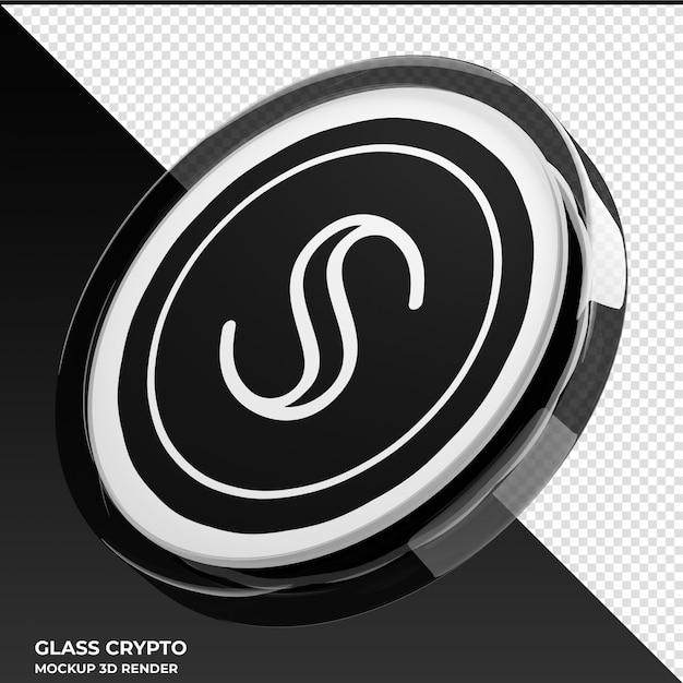 Secret scrt0004 glass crypto coin 3d illustration