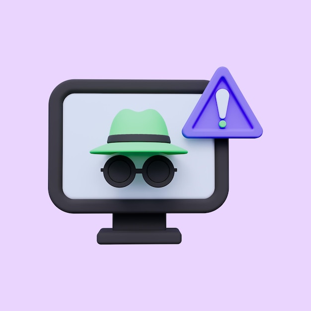 PSD secure computer 3d icon