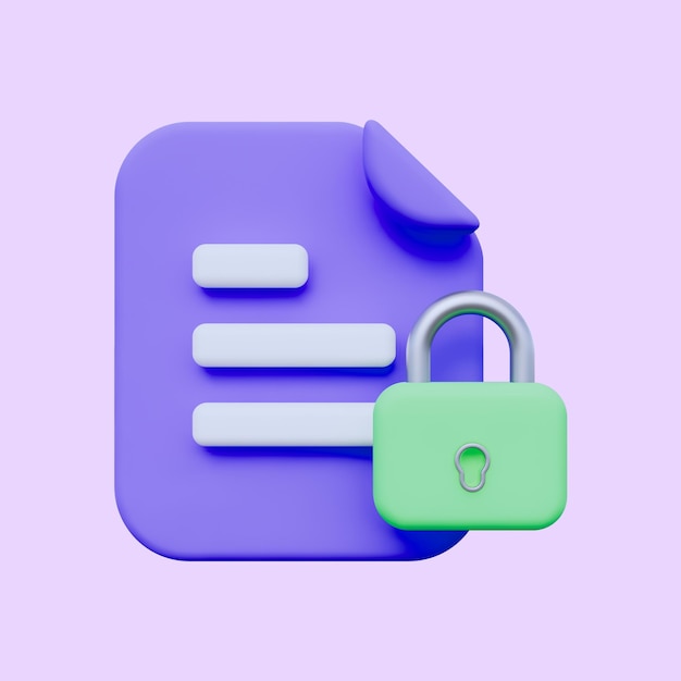 Secure document 3d icon