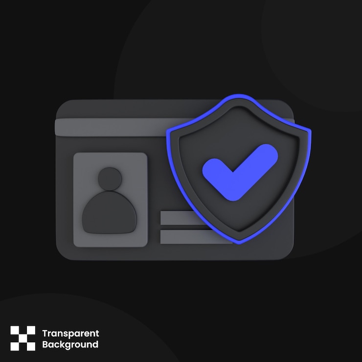 PSD secure id of 3d illustration isolated on white background security 3d concept 3d render illustration