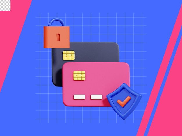 Secure payment 3d icon