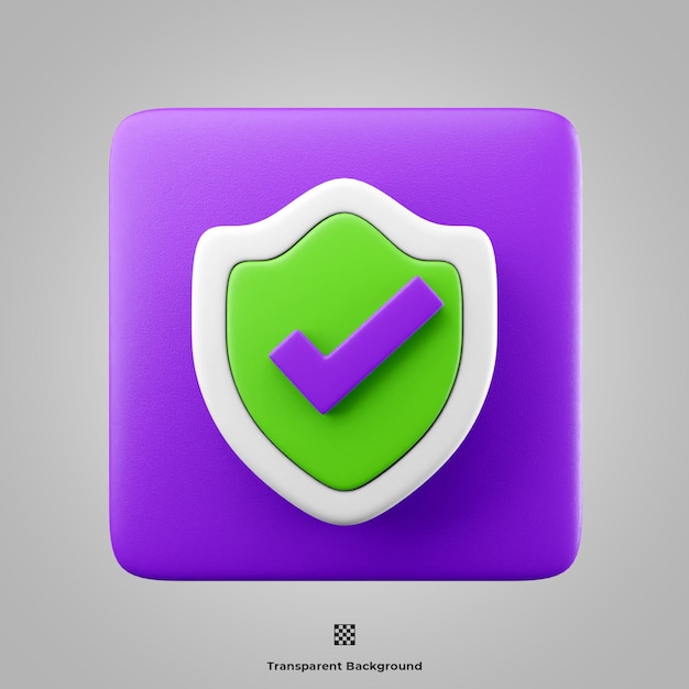 PSD security 3d icon illustration