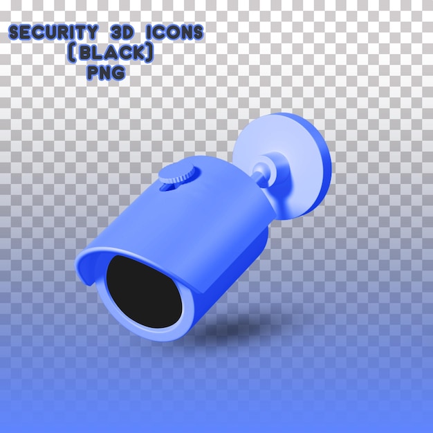 Fotocamera security 3d icons (nera)