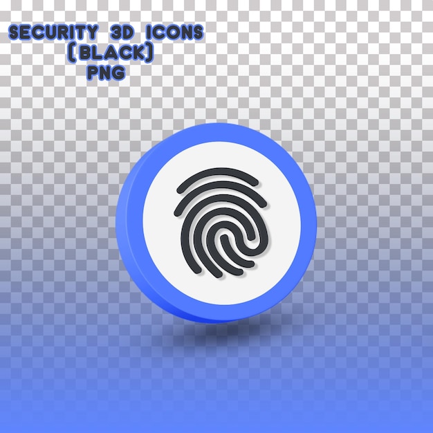 Security 3d icons fingerprint