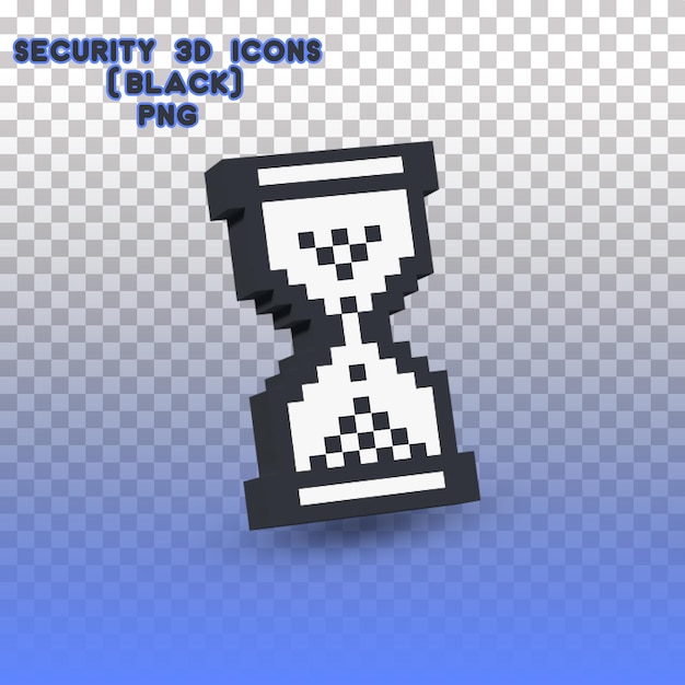 PSD security 3d icons loading  (black)