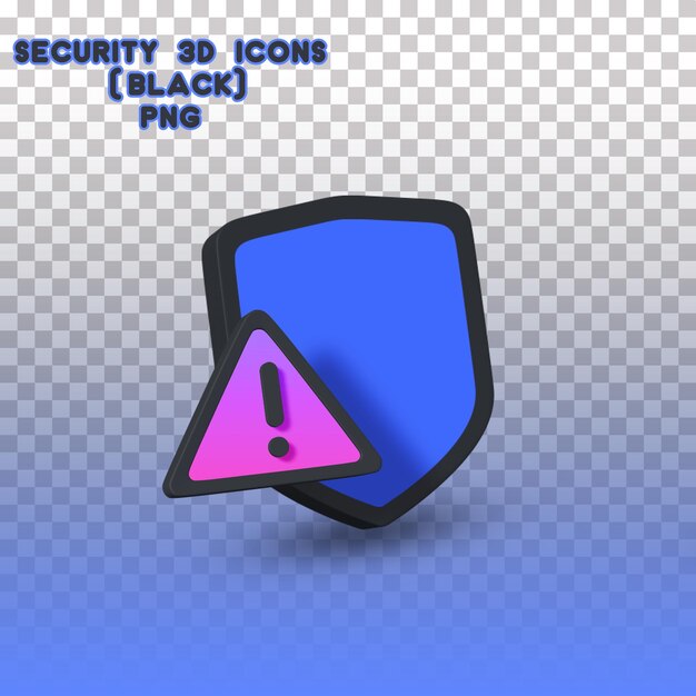 PSD security 3d icons security error (black)