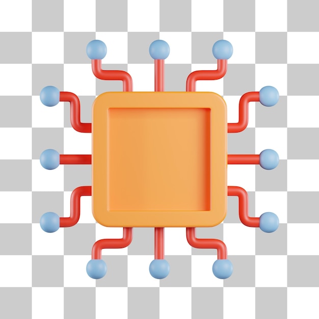 Security chip 3d icon