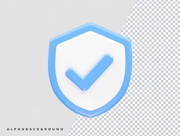 Security icon lock 3d vector rendering transparent element