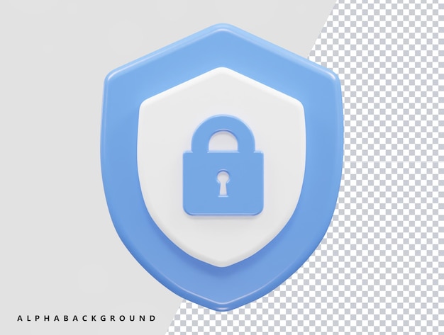 security icon vector illustration 3d rendering