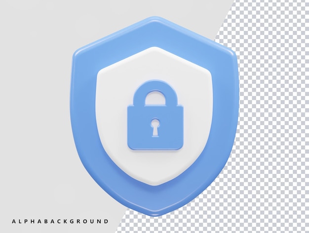 PSD security icon vector illustration 3d rendering