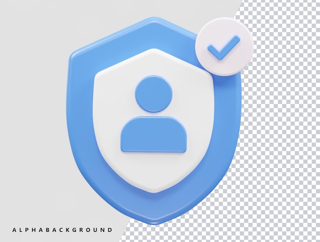 Security icon vector illustration 3d rendering