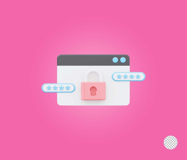 security padlock encrypted password entry on web page representing secure data login page protection