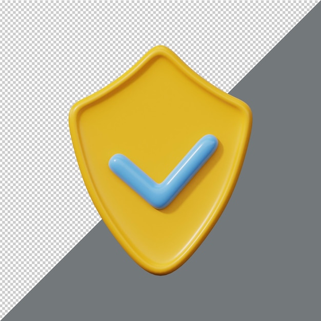 Security shield icon 3d render premium psd