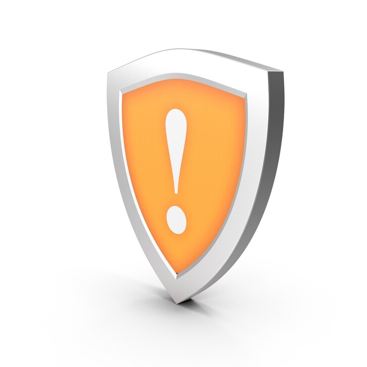 PSD security shield with exclamation mark