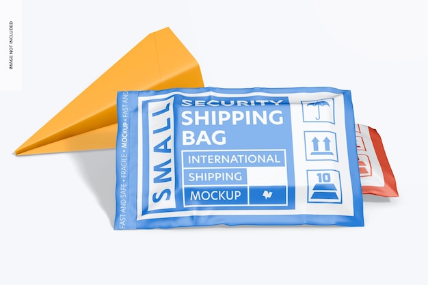 Security shipping bag mockup leaned