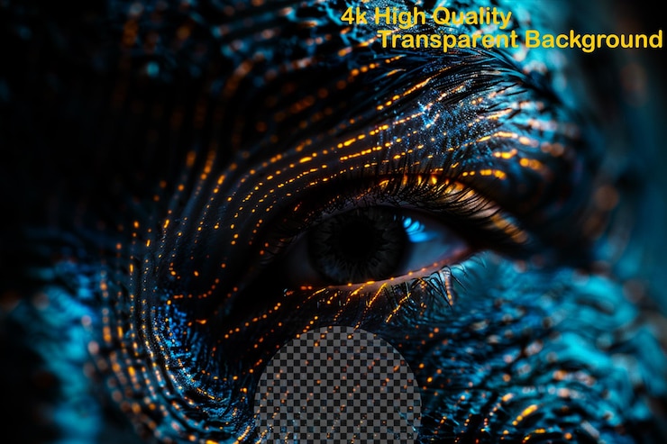 PSD security technology that uses unique biological charact on transparent background