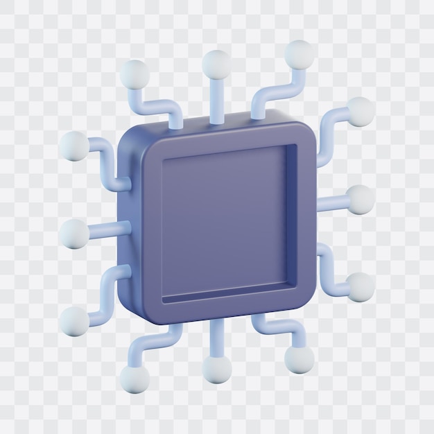 PSD securty microchip 3d icon