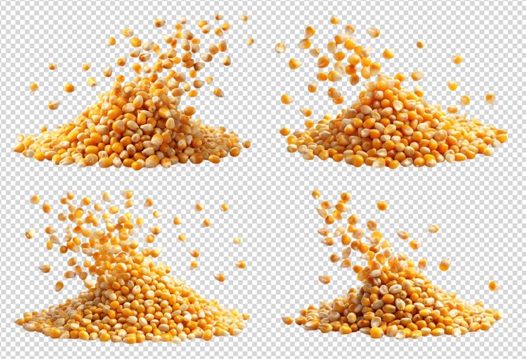 PSD seeds of corn on a transparent background