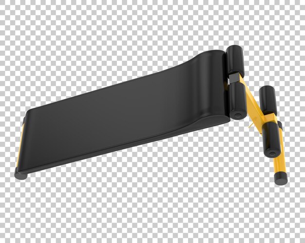 Şeffaf arka planda egzersiz sehpası 3D render çizimi