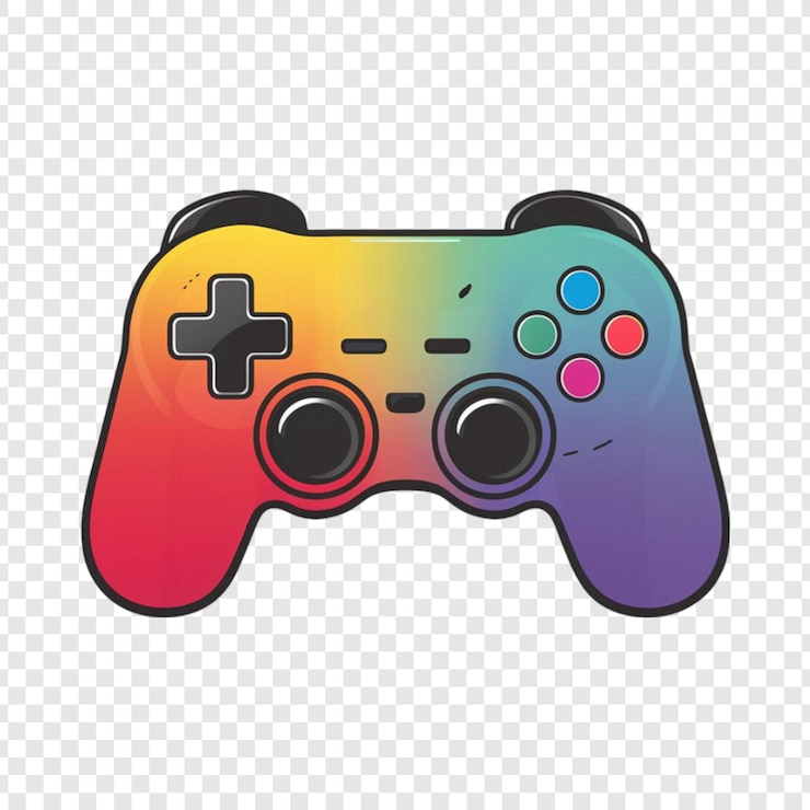 PSD şeffaf arka planda izole edilmiş gamepad