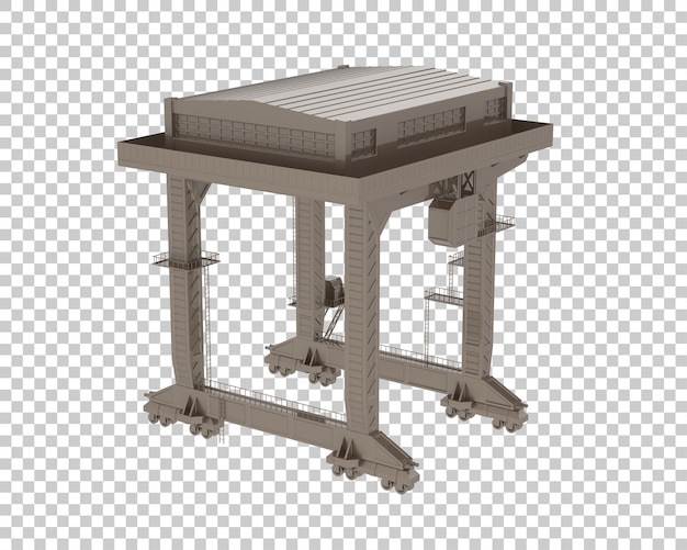Şeffaf arka planda izole edilmiş vinç 3D render illüstrasyonu