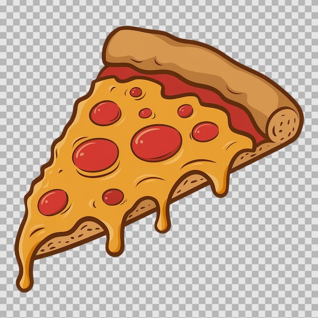 Şeffaf arka planda kesilmiş peynirli pizza