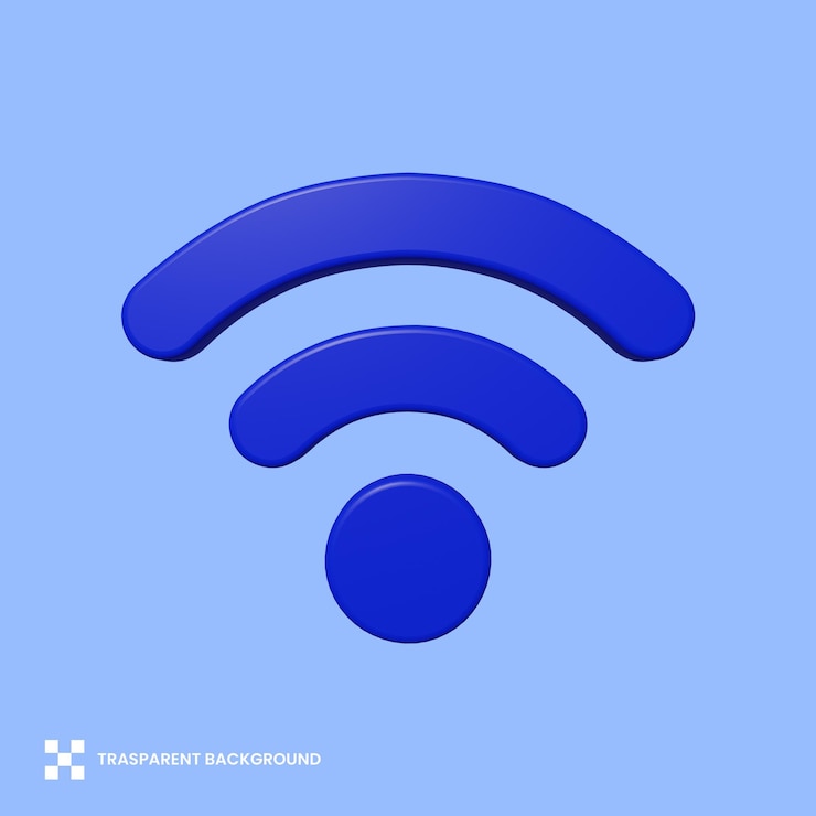PSD şeffaf arka planlı 3d wifi i̇konu