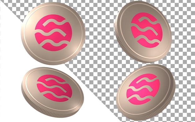 Sei 3d render illustratie munt token cryptocurrency logo icoon