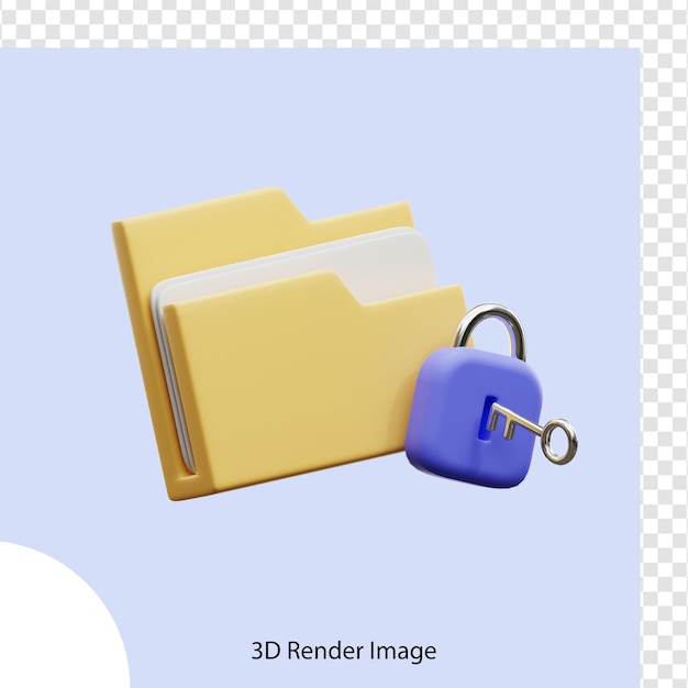 Sekretny folder blokady ikony 3D
