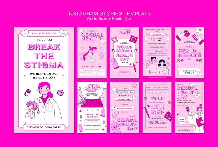 PSD seksuele gezondheid instagram verhalen sjabloonontwerp