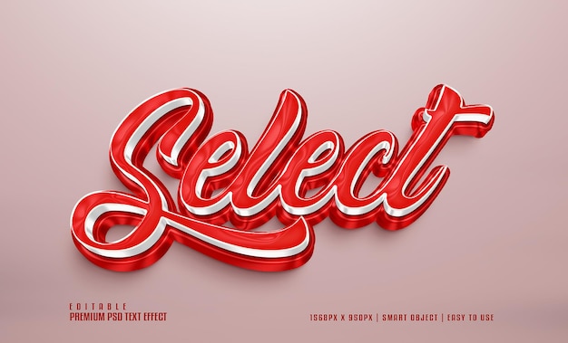 PSD selecteer premium 3d psd-teksteffect