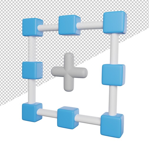 Selectievak Cursor zijaanzicht 3D-rendering pictogram illustratie op transparante achtergrond