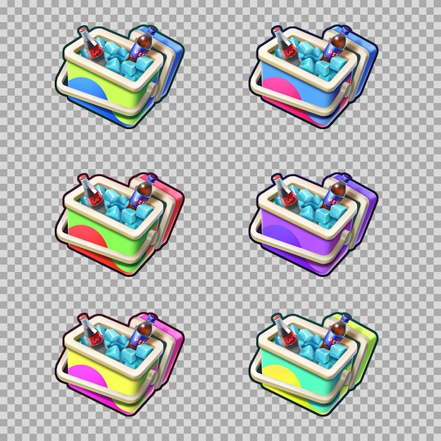 Selection of 2d mini fridge's icons