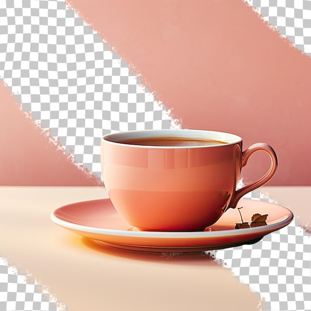 Selective crop of a tea cup on transparent background