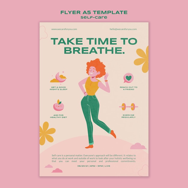 PSD self-care flyer template