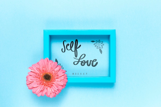 PSD self love concept floral mock-up